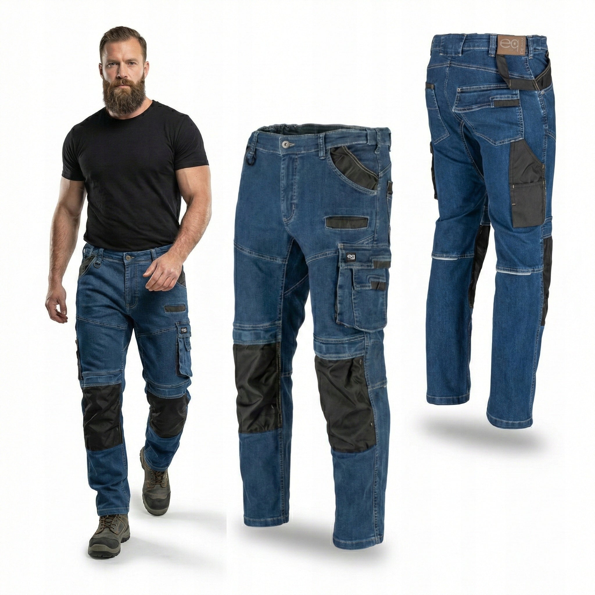 Work pants men's jeans elastic BHP EQUIQ Q10101 Size XL