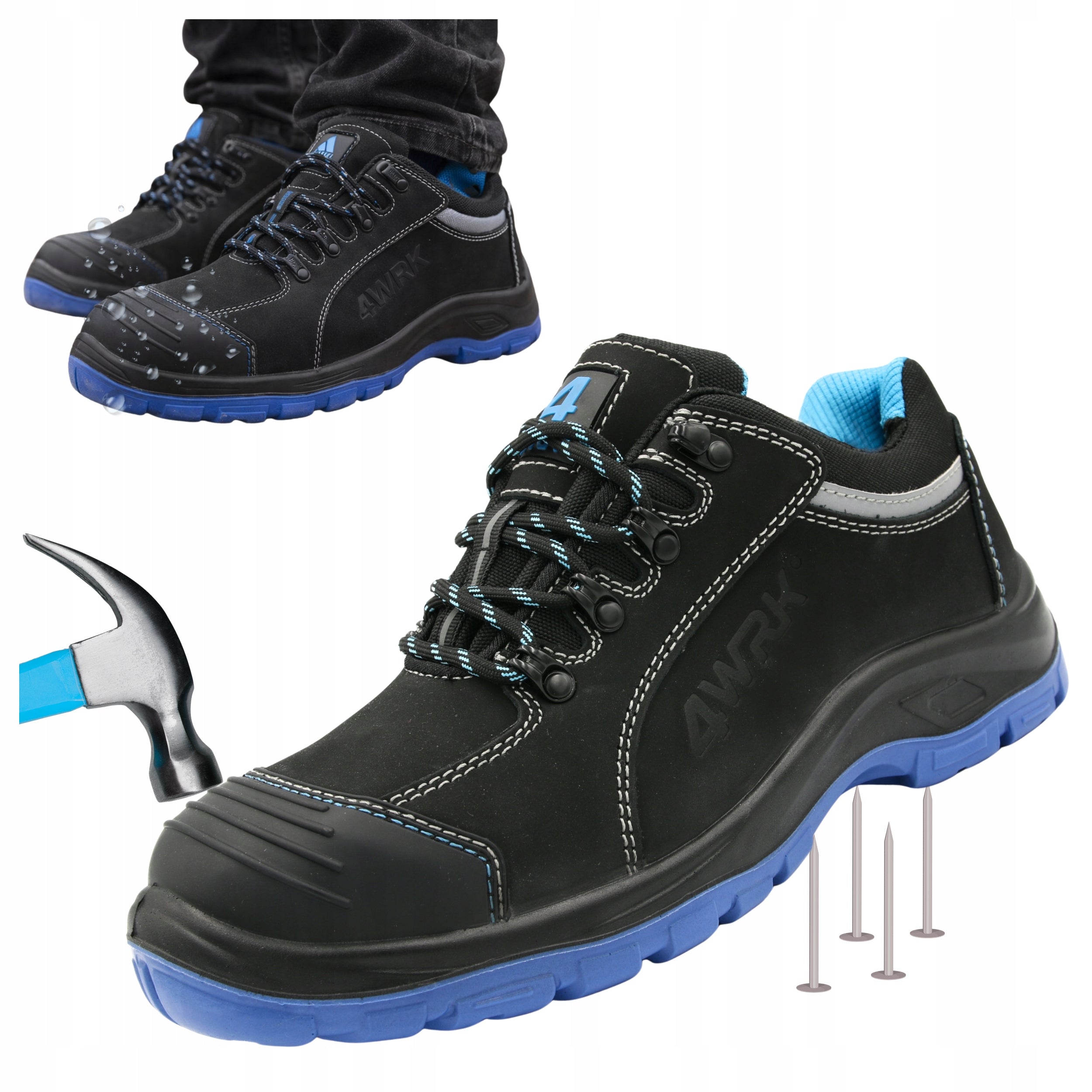 Work shoes S3 leather shoes BHP Waterproof with Toe Anti-puncture