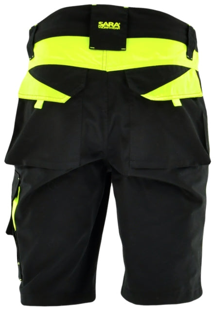 Work shorts TROUSERS short health and safety shorts ELASTIC stretch + BELT M Size M