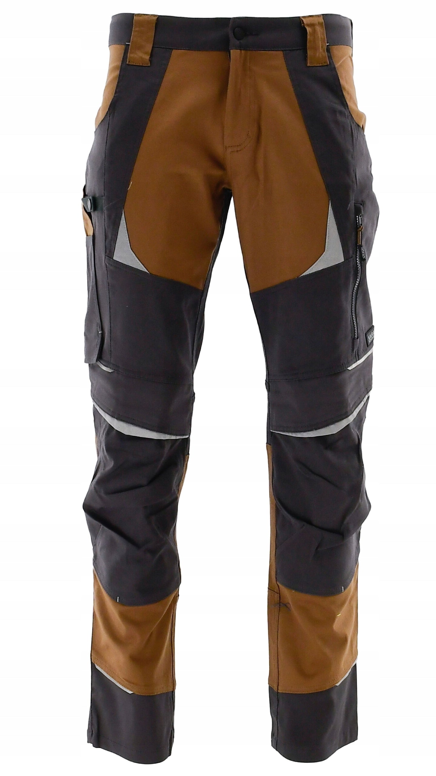 Work trousers for elastic waistband COTTONFLEX brown SARA stretch 46 S