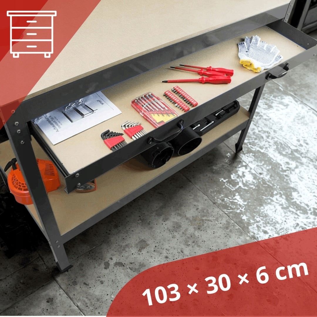 Workbench Bituxx 115cm perforated board drawer 100kg Manufacturer code 17727
