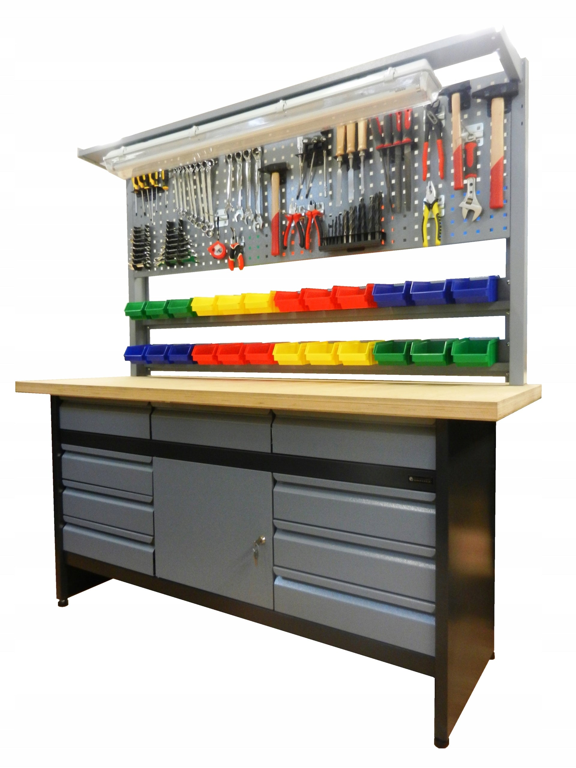 Workbench, large 170 cm, 9 sulfads, solid metal, Polish PRODUCT EAN (GTIN) 5904966035890