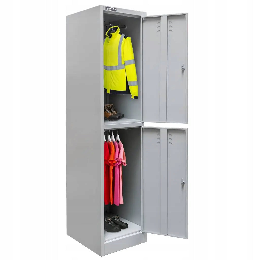 Worker's health and safety cabinet metal 2 chambers 180x40x50 cm Mega-M