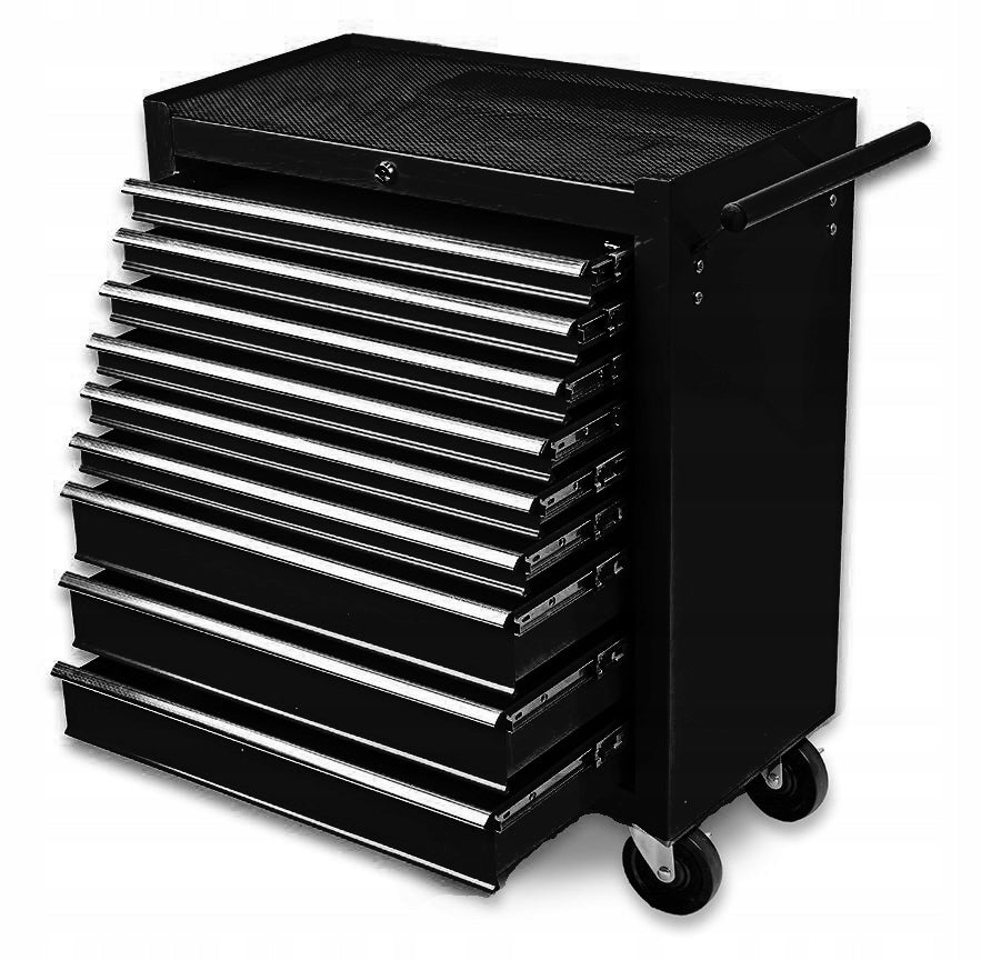 Workshop Cabinet Tool Trolley 9 DRAWERS Bearings STRONG Color Black Packaging status original