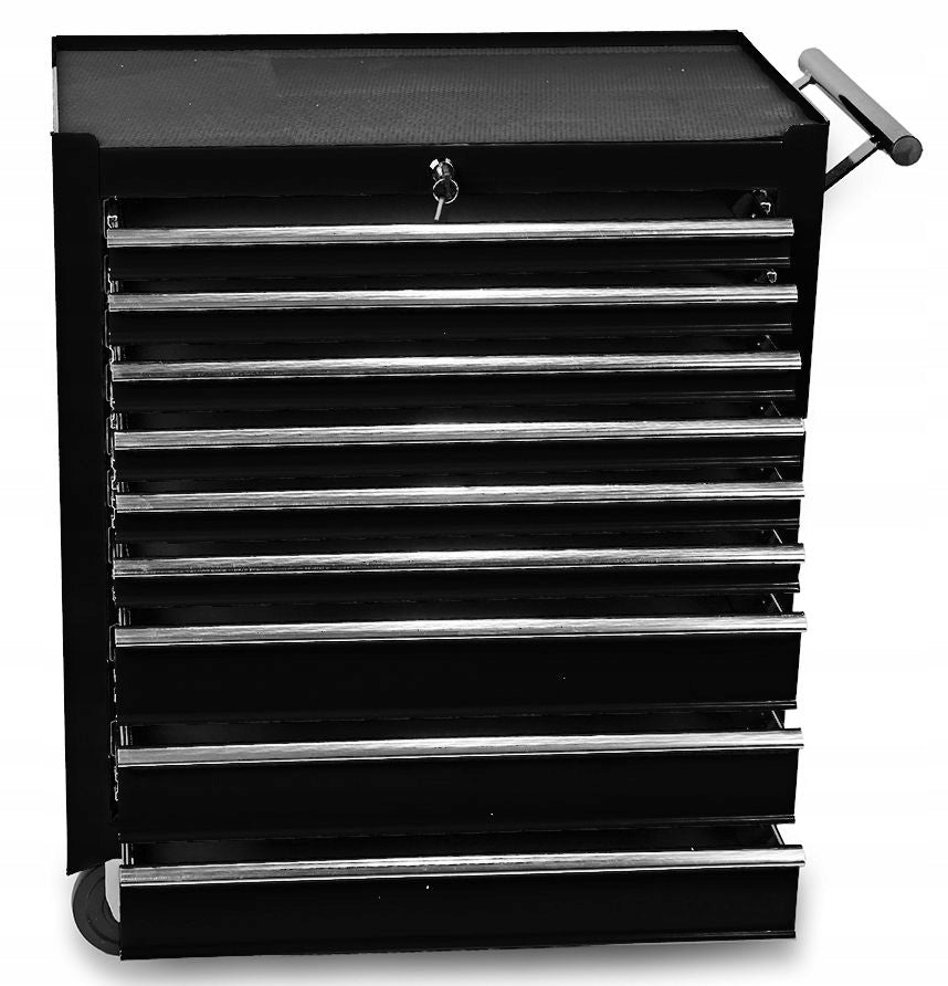Workshop Cabinet Tool Trolley 9 DRAWERS Bearings STRONG Color Black