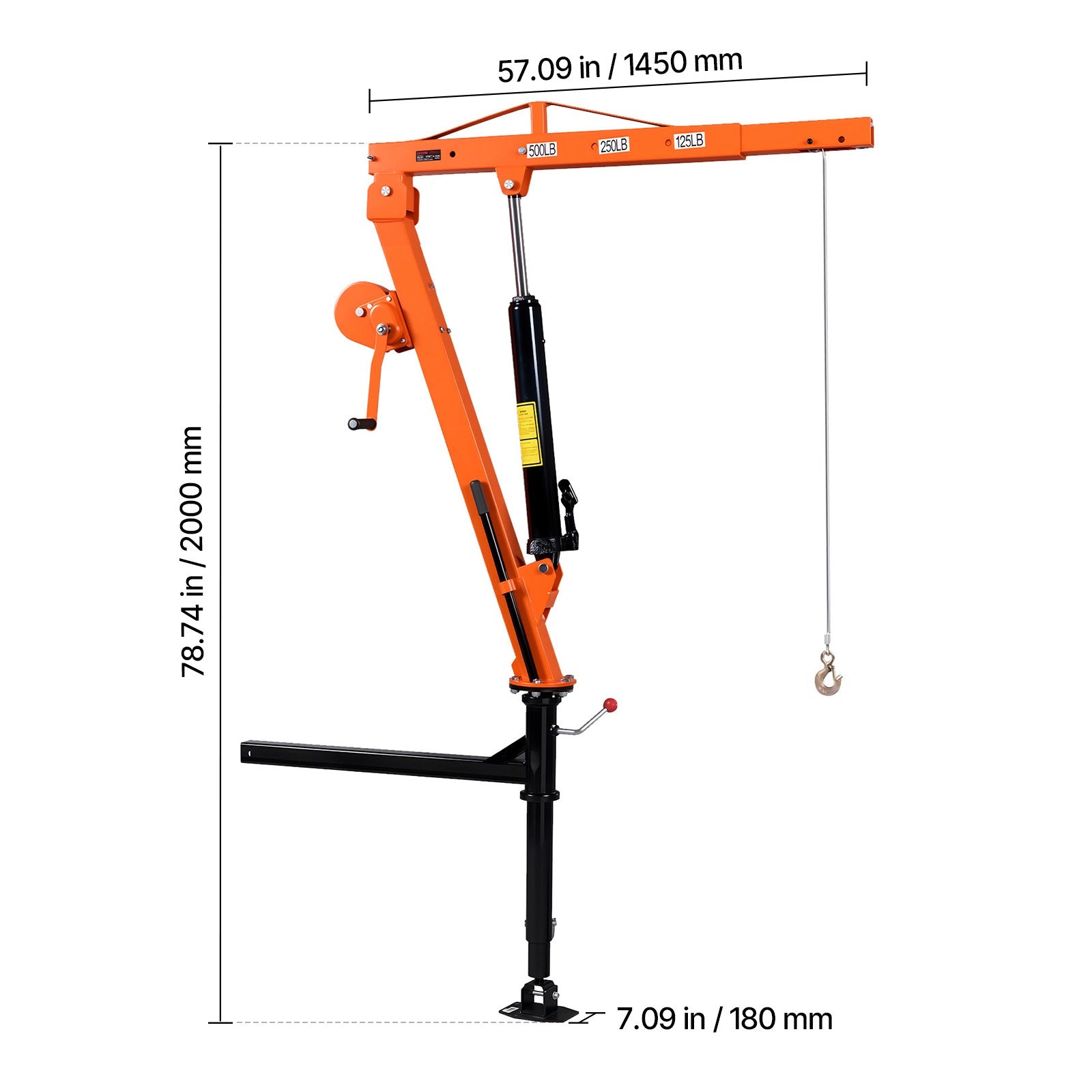 Workshop Crane Load Capacity 227KG With Manual Winch And Hydraulic Pump Manufacturer code TCGLJKSDCZDJSG