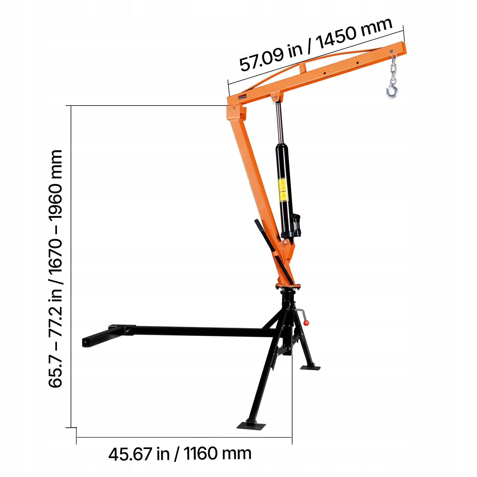 Workshop Crane Load Capacity 453,6KG Boom Height Range 120–280CM Manufacturer code TCGLJKSDCZDJ