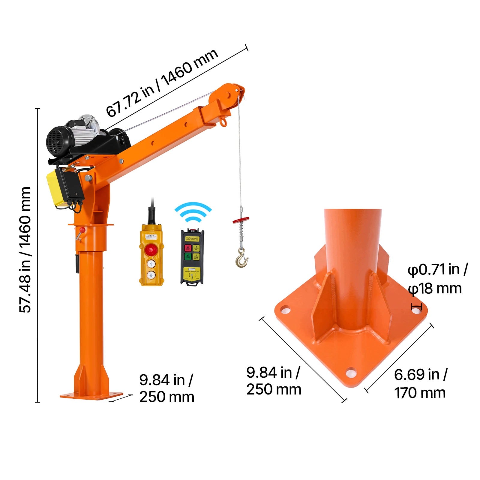 Workshop Crane Load Capacity 998KG Workshop Crane With Electric Winch Manufacturer code DDKCZDJDDHLC2
