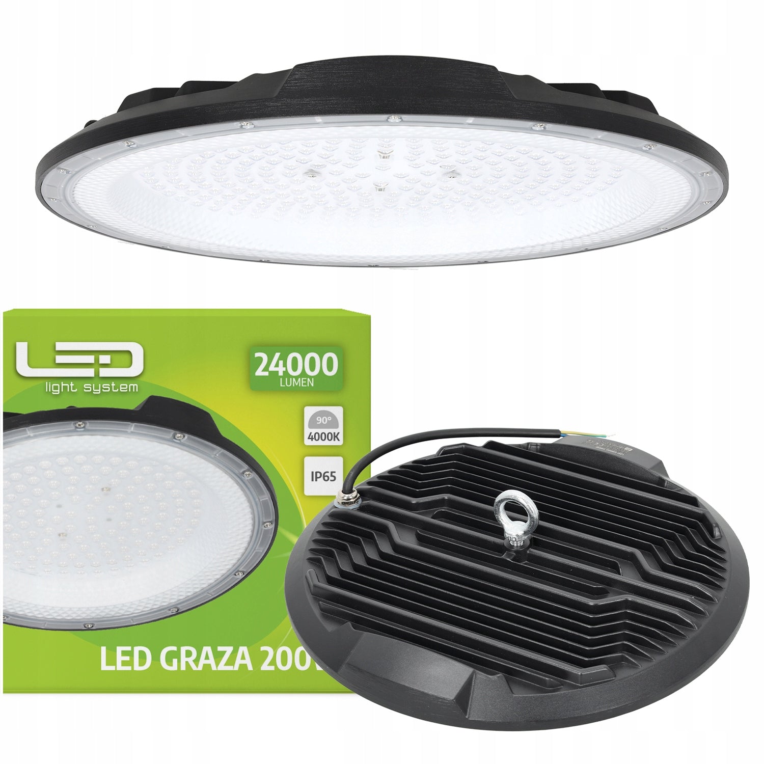 Workshop Lamp LED Garage 200W 4000K Hermetic Fixture IP65 90°