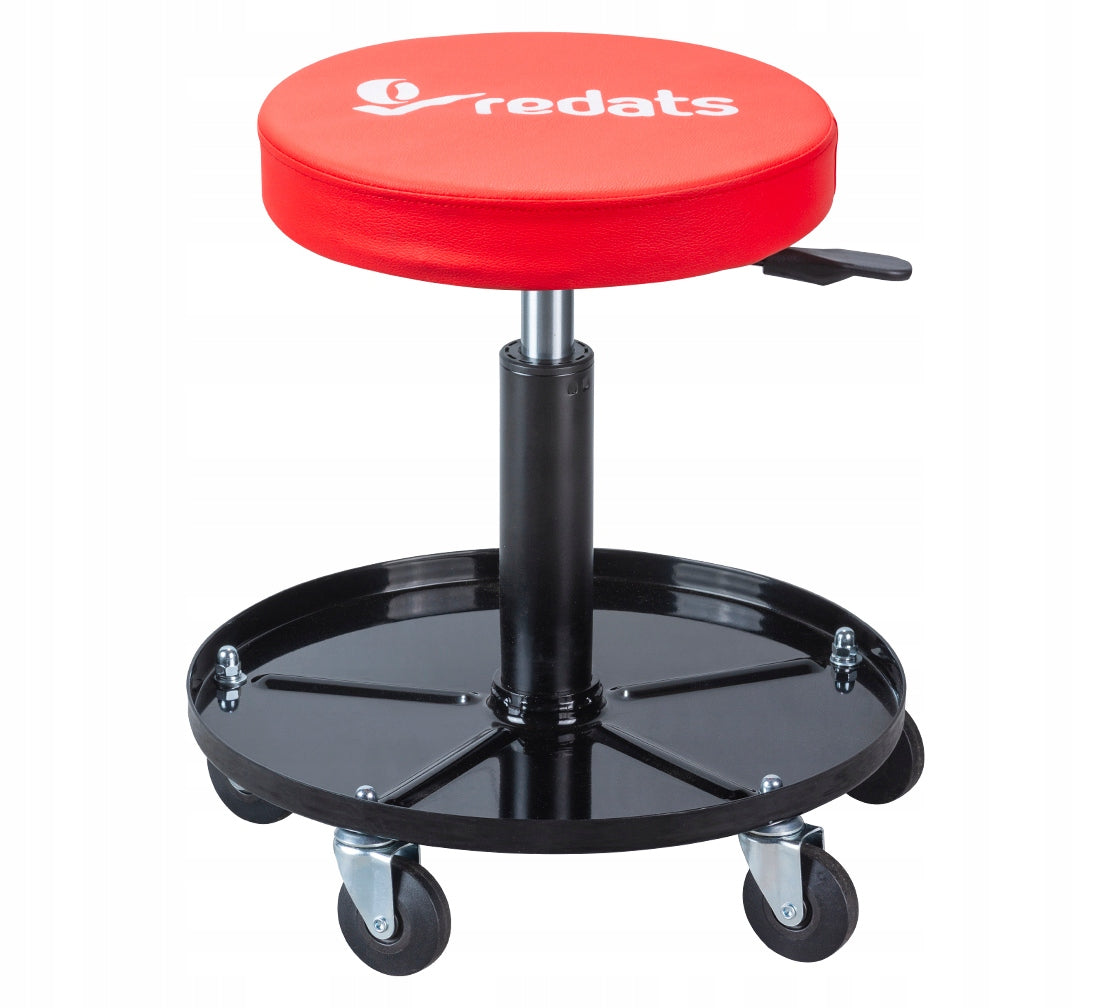 Workshop Stool REDATS Rotating Stool Seat on Wheels Shelf