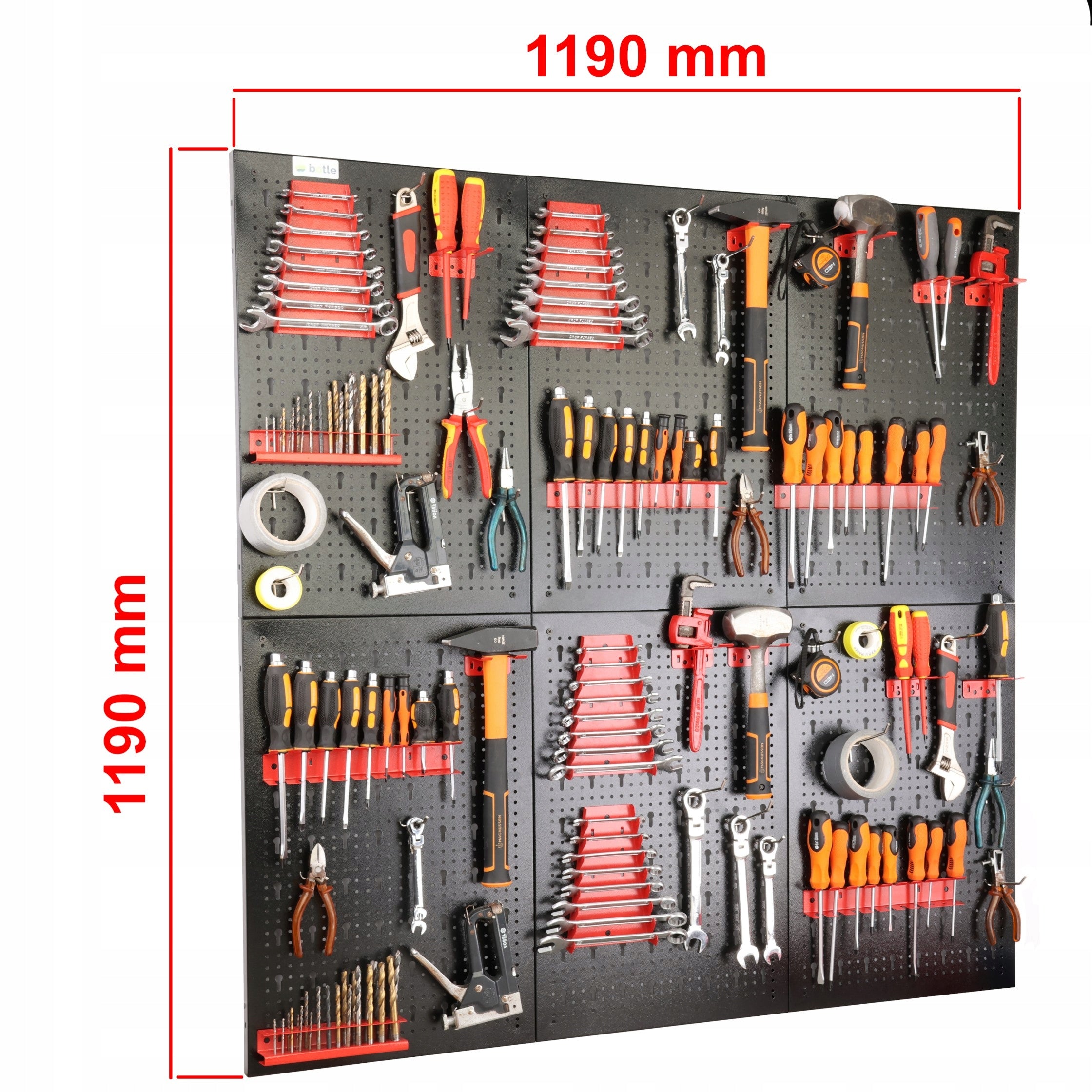 Workshop board botle 120x120cm metal + set of 44 handles and shelves Brand Botle