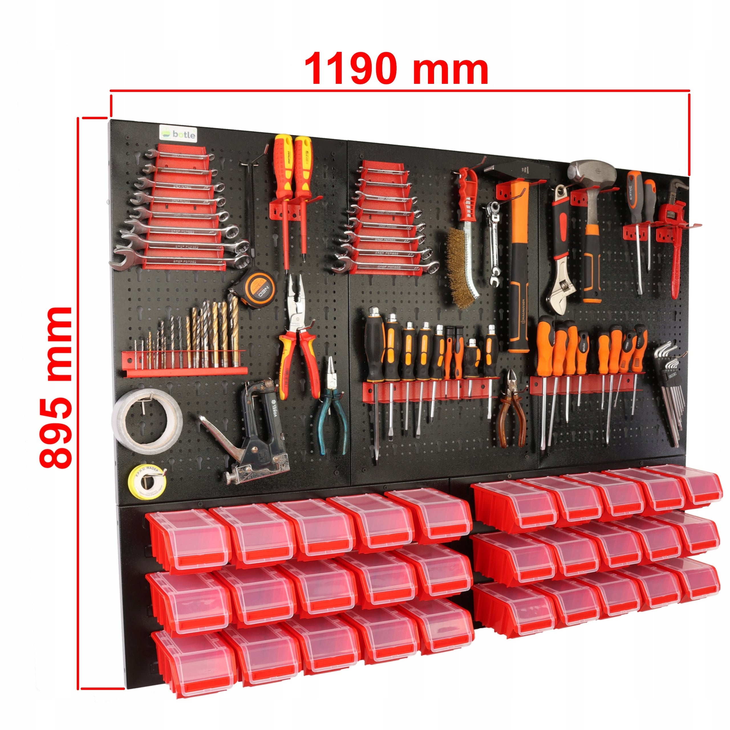 Workshop board botle 120x90cm metal 30x container RED EAN (GTIN) 5904865743391