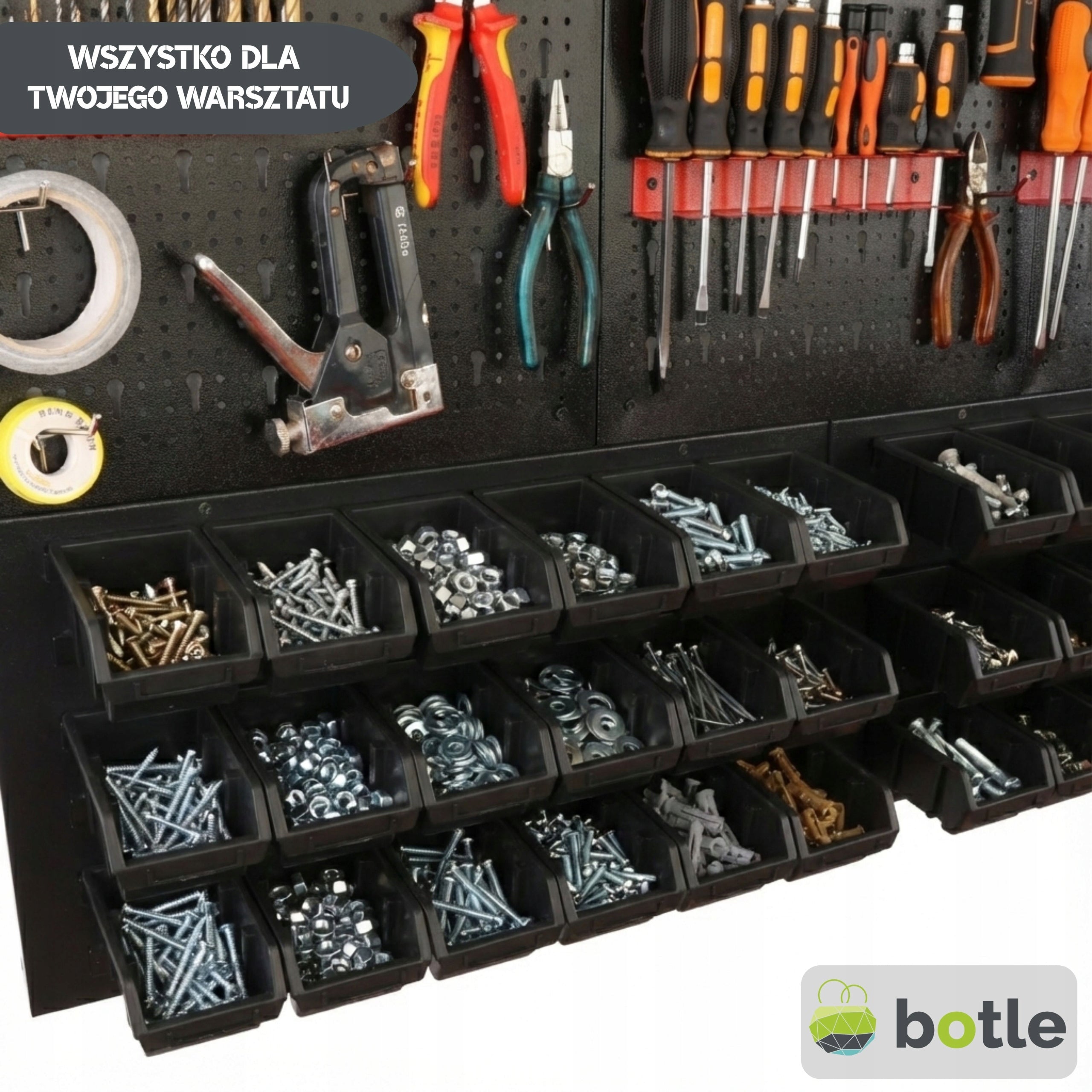 Workshop board botle 120x90cm metal 36x container black handles Manufacturer code 5904865743193