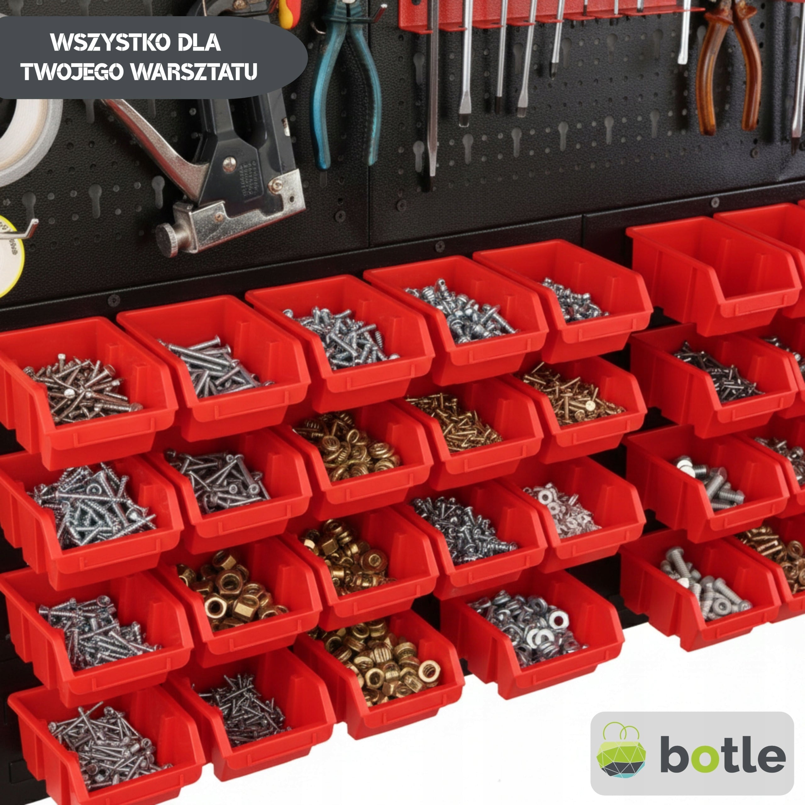 Workshop board botle 120x90cm metal 36x container red handles Manufacturer code 5904865743261
