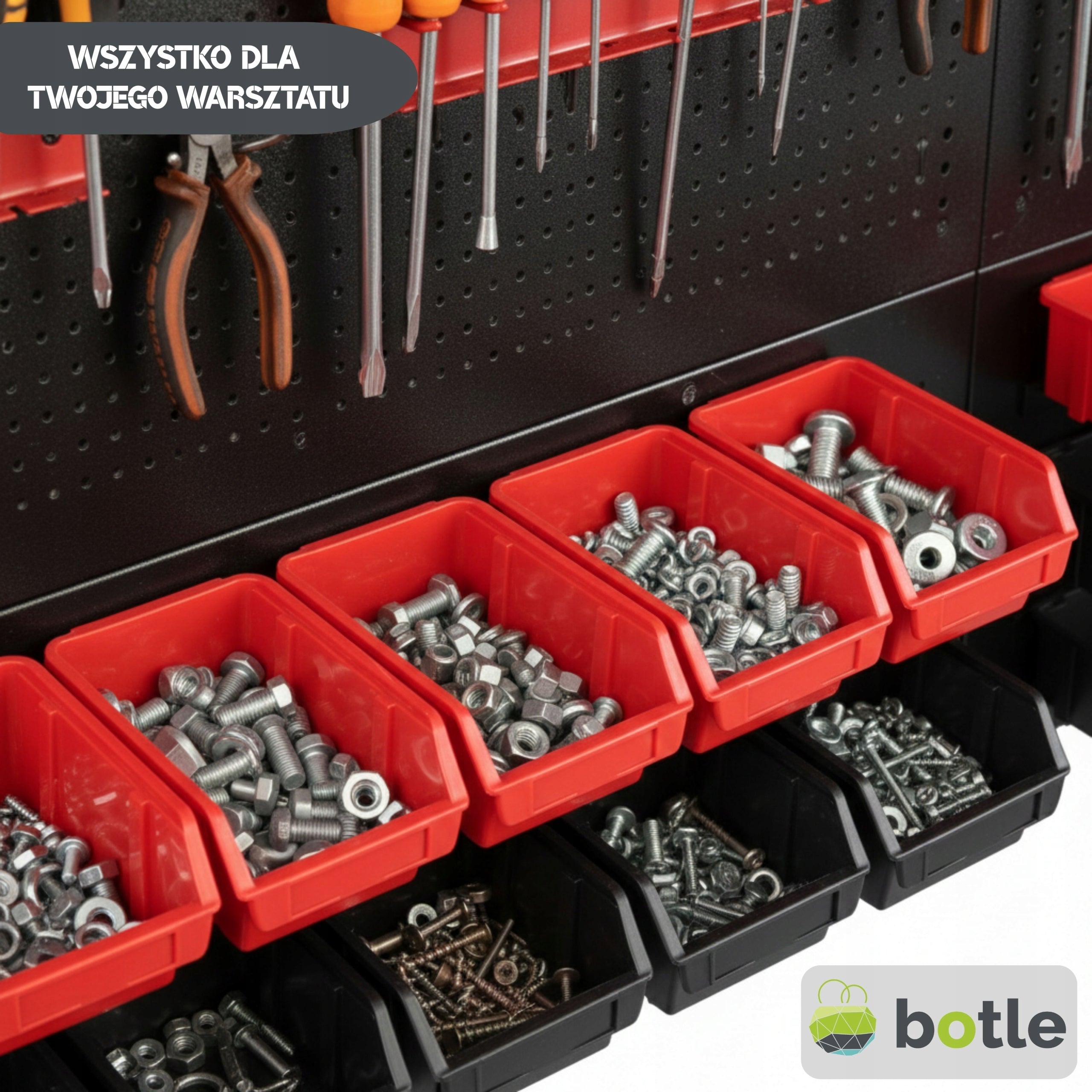 Workshop board botle 238x90cm metal 56x container BLACK RED Manufacturer code 5904865743438