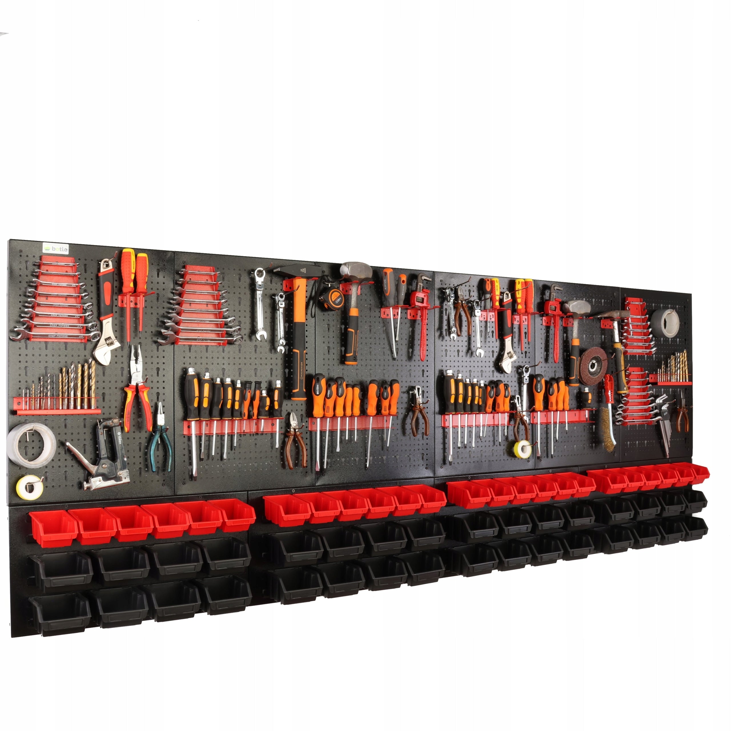Workshop board botle 238x90cm metal 56x container BLACK RED