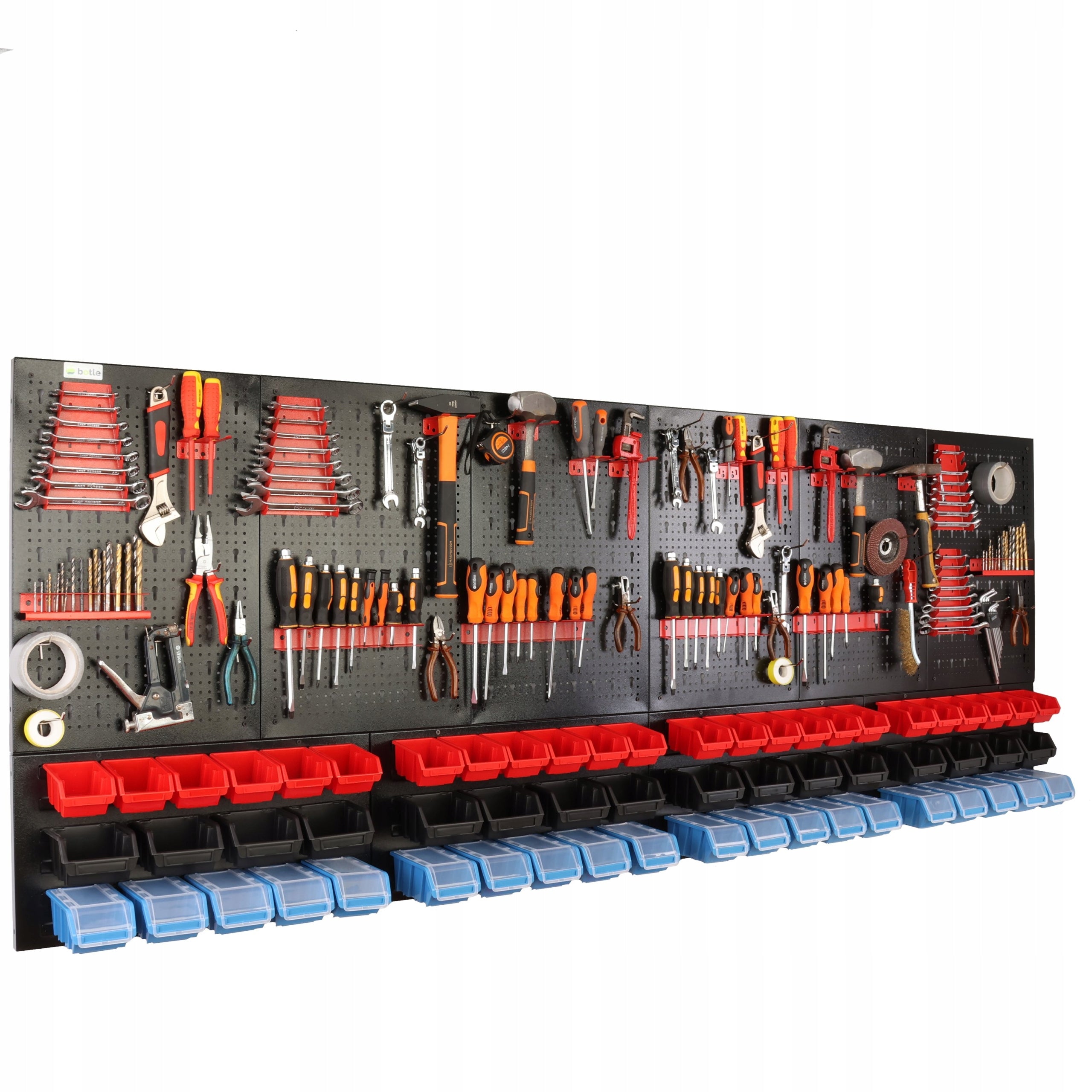 Workshop board botle 238x90cm metal 60x container shelf handles