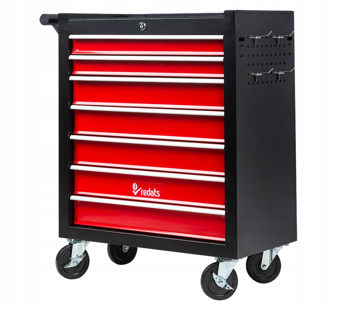 Workshop cabinet Redats 7 drawers Tool trolley on wheels Mobile Additional features wheel lock brake lockable guide handles drawers