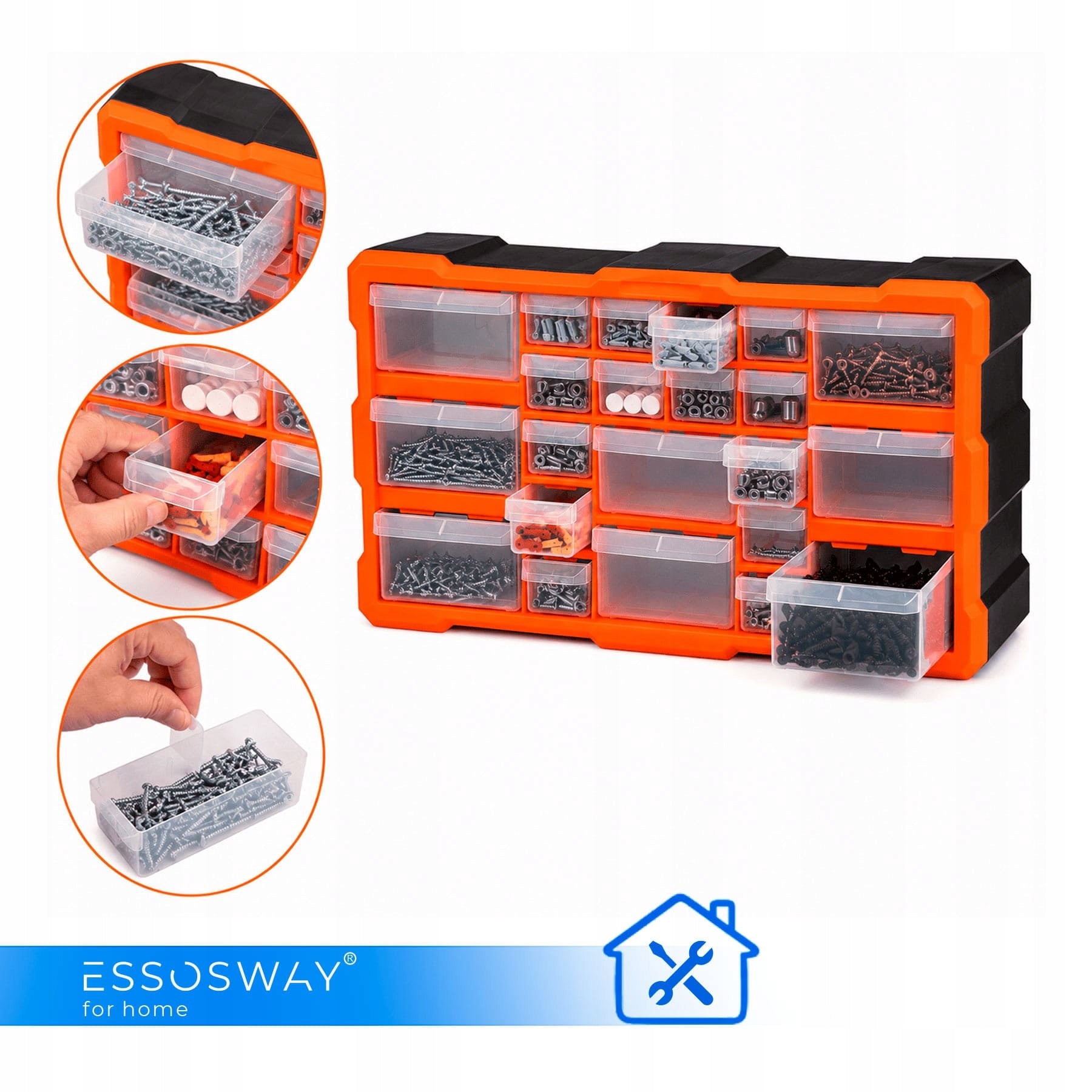 Workshop container Organizer closed with screws wall screws Essosway Kind closed organizer