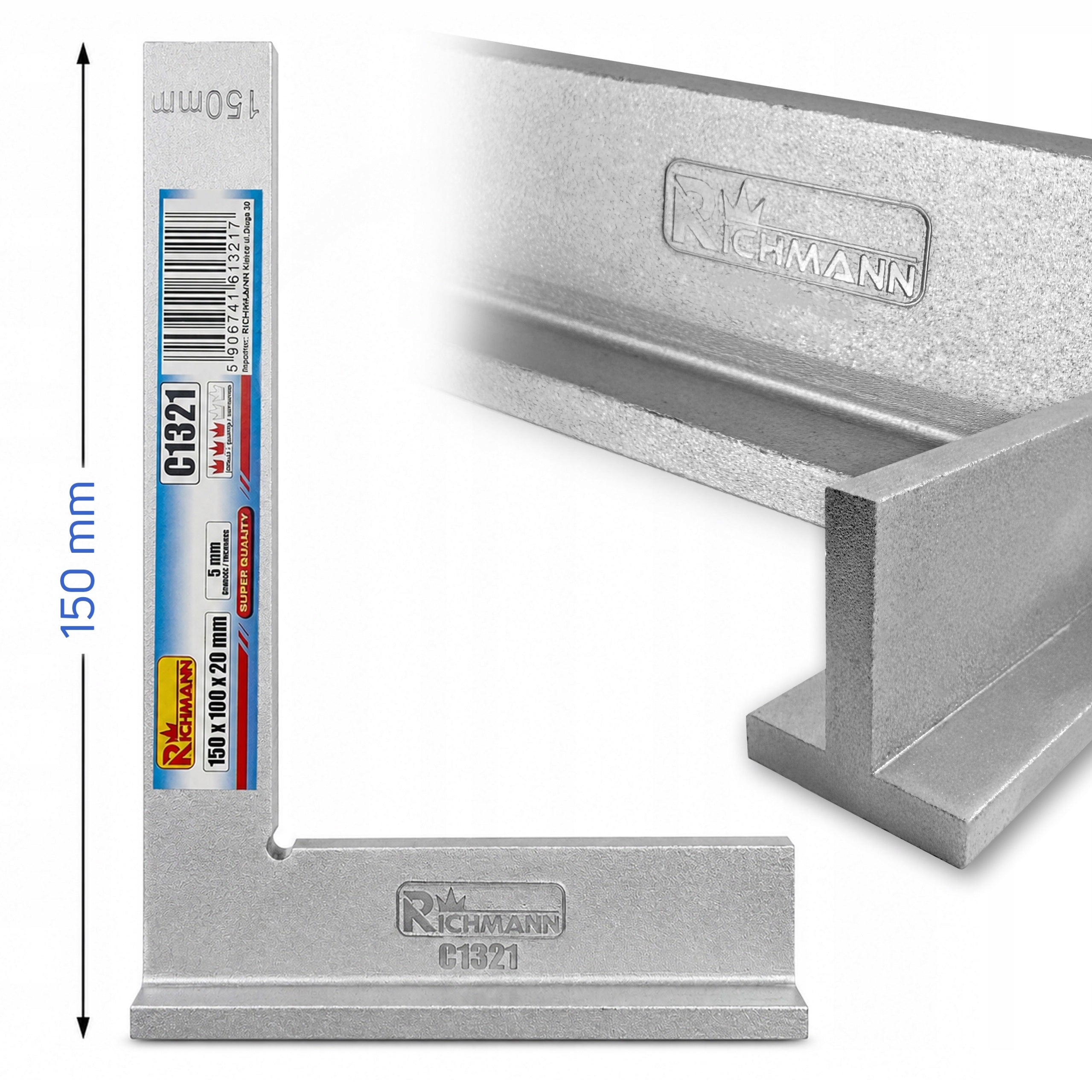 Workshop locksmith angle with foot RICHMANN 150 x 100 mm | 1 pc.