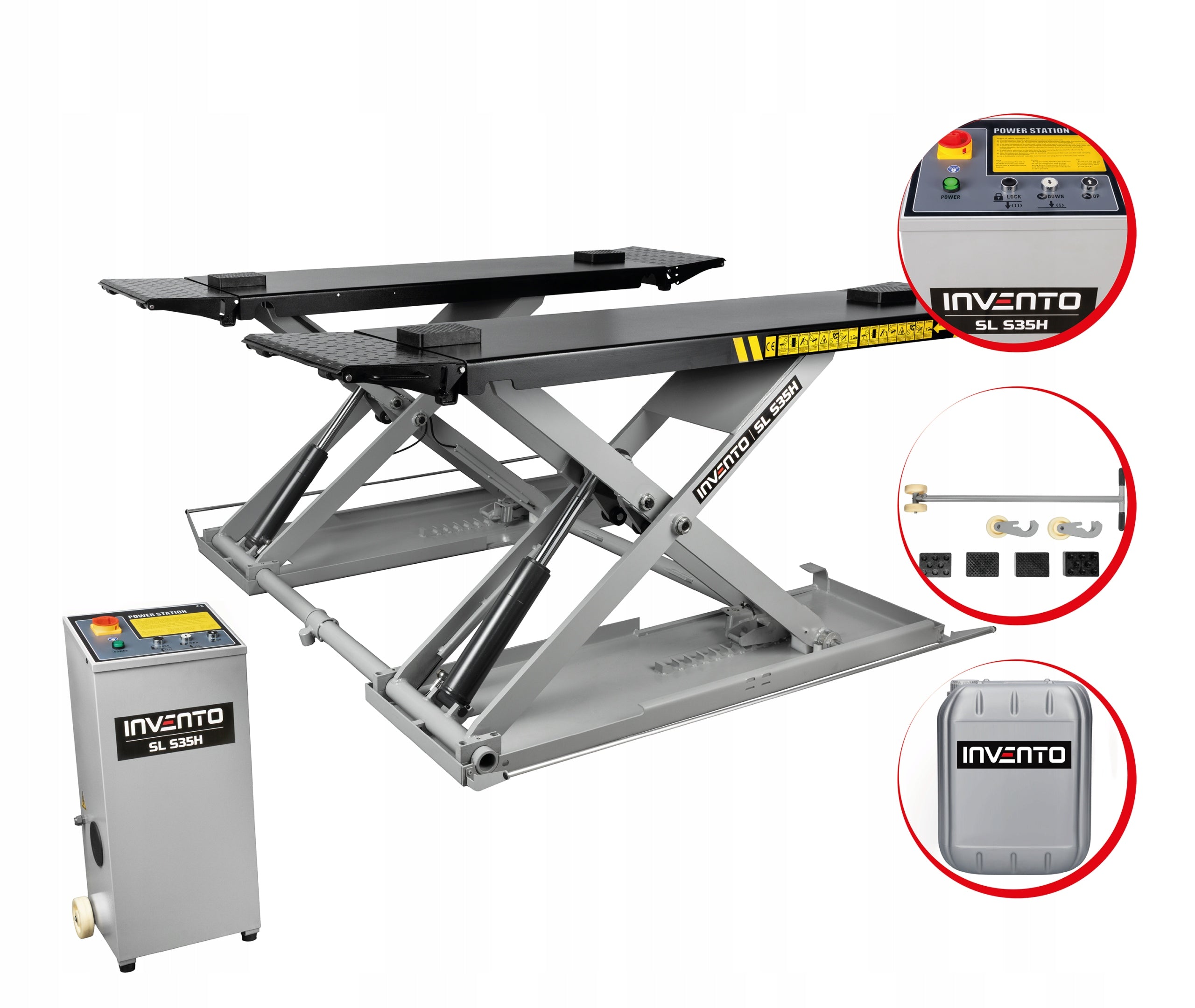 Workshop scissor lift for wide vehicles INVENTO SL S35H 3,5T