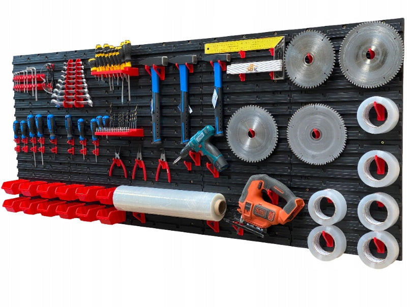 Workshop tool board TABLICO 193,5x78cm stickers 12 cuvettes Product height 78 cm