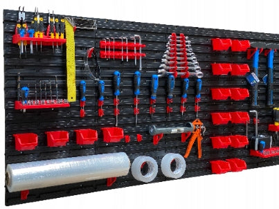 Workshop tool board TABLICO 232,2x78cm + stickers 16 cuvettes Product width 232 cm