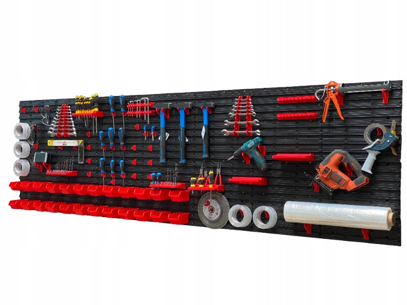 Workshop tool board TABLICO 271x78cm stickers + cuvettes Product height 78 cm