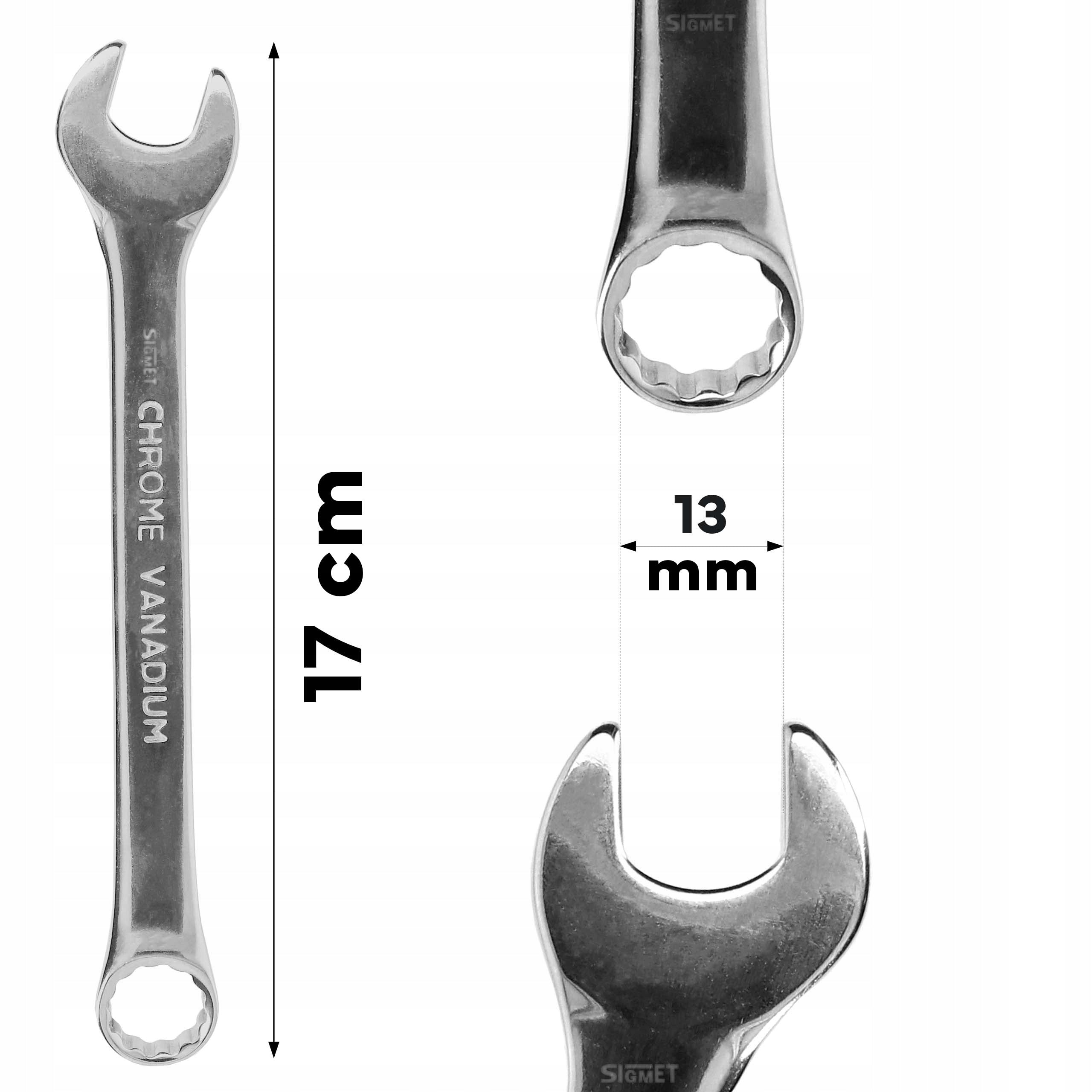 Wrench 13 mm Cr-V chrome workshop Brand Sigmet