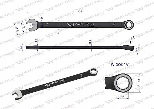 Wrench 7 mm Waryński 25 years Brand Waryński