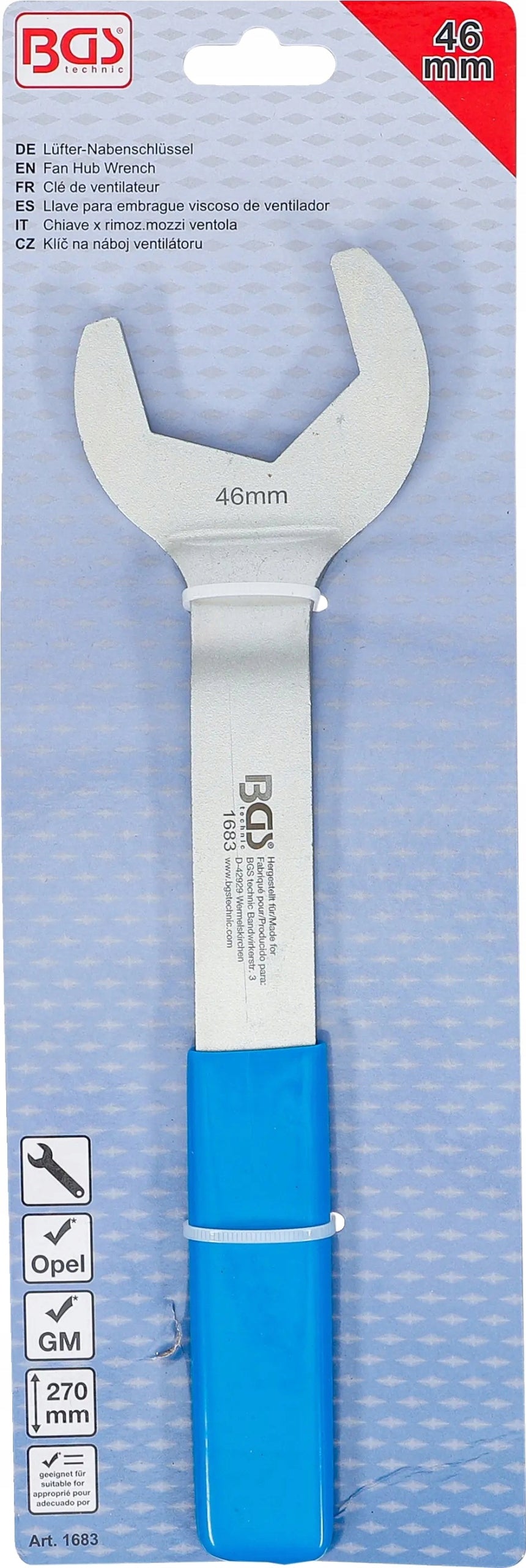 Wrench for fan hub 46mm OPEL turning coolant pump BGS Packaging status original