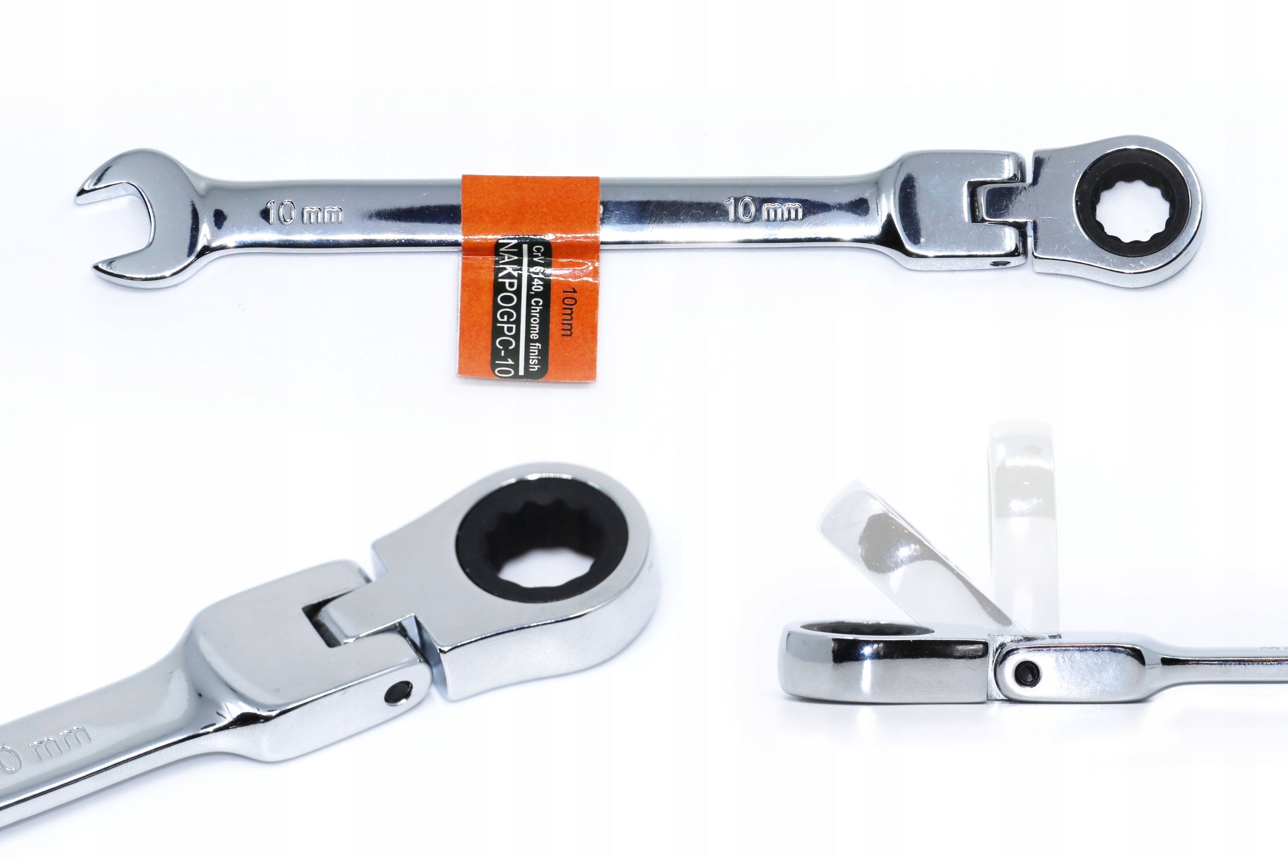 Wrench with ratchet and joint CRV r.19 mm Product weight with unit packaging 0.35 kg