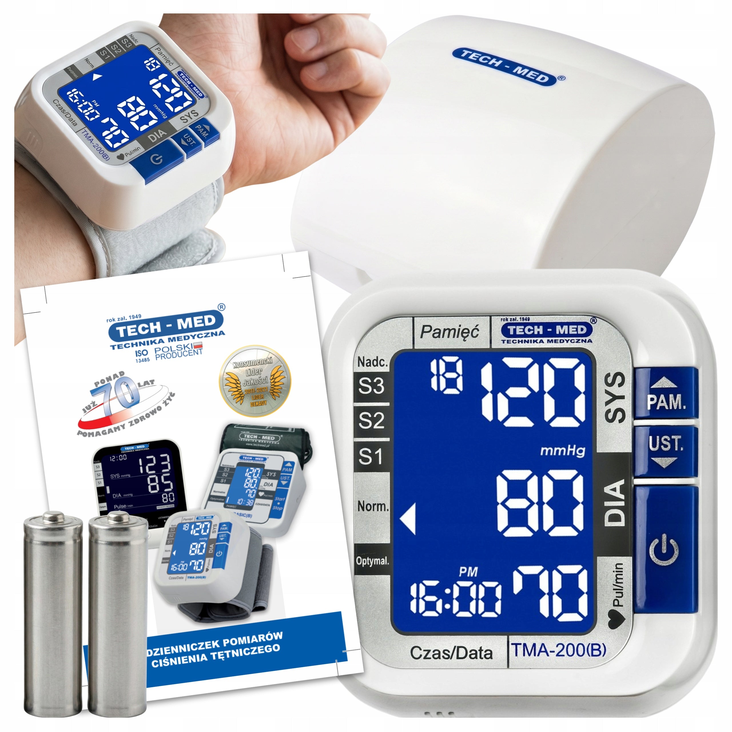 Wrist Blood Pressure Monitor Electronic Arrhythmia Automatic + Case