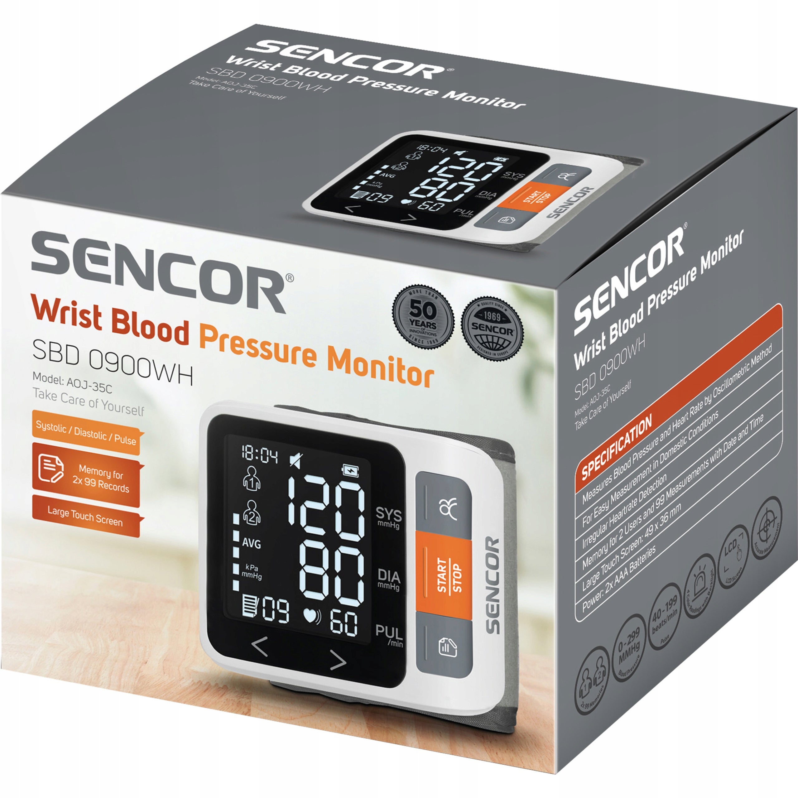 Wrist Blood Pressure Monitor Sencor SBD 0900WH DIGITAL MEASUREMENT MEMORY Medical device no