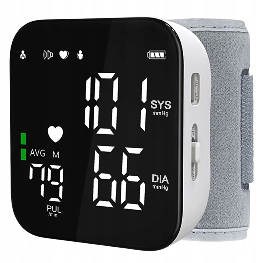 Wrist Blood Pressure Monitor Wrist Case Arrhythmia LCD Memory 2x90 BPM