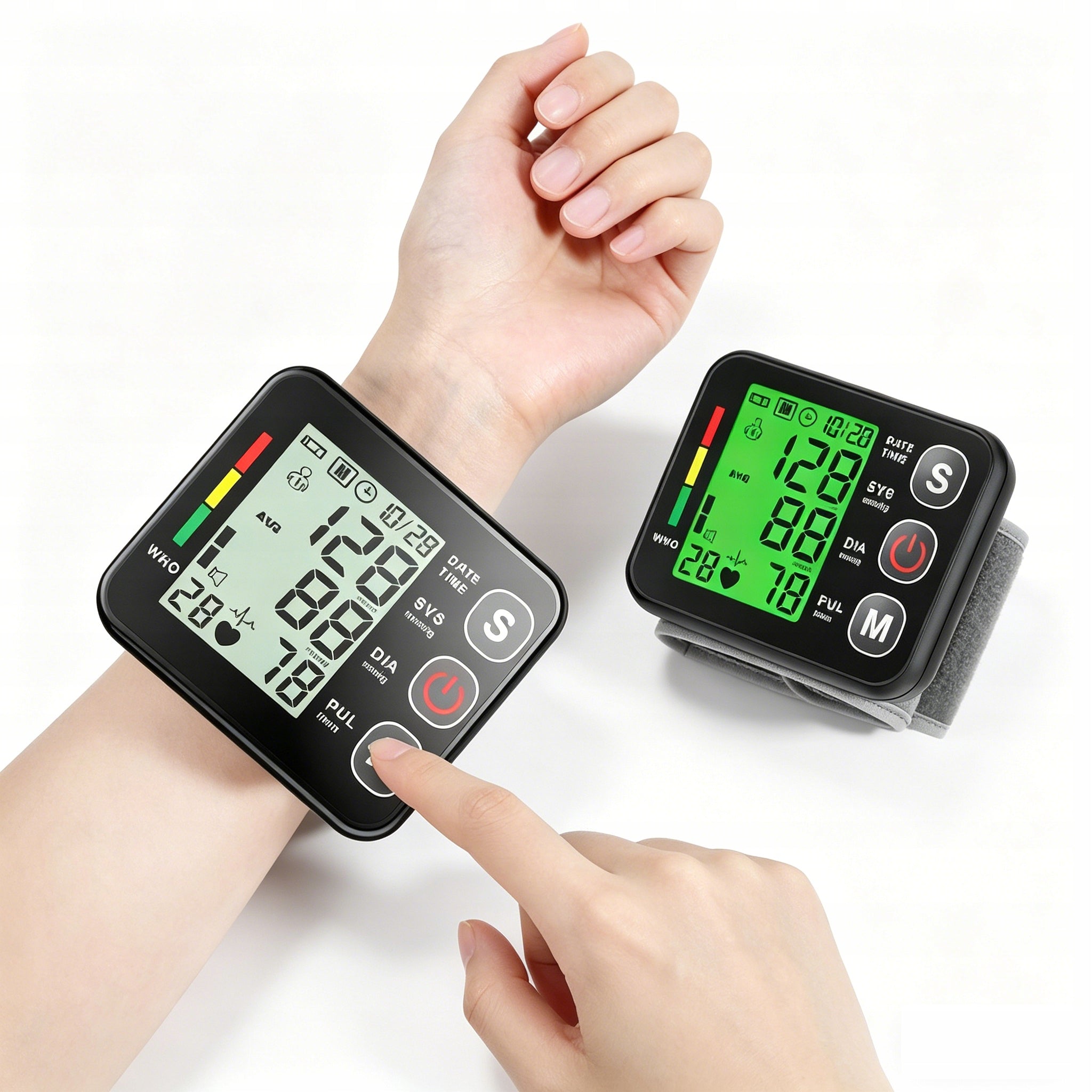 Wrist Blood Pressure Monitor for Senior Voice LCD 2x99 Memory Medical device type accessories for a medical device or a product without an intended medical purpose