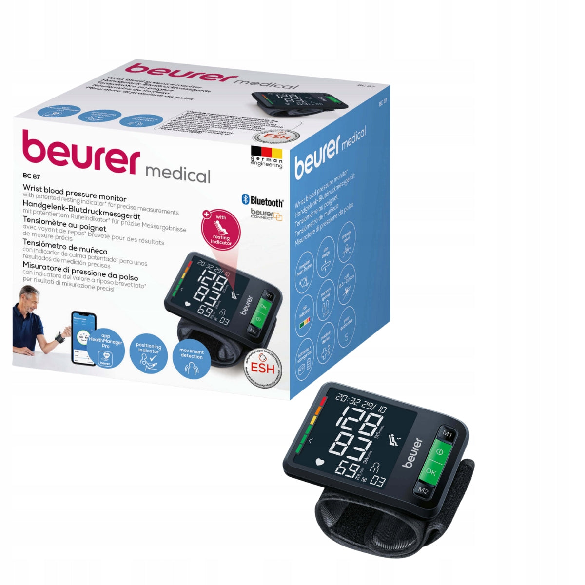 Wrist blood pressure monitor Beurer BC 87 BT Manufacturer code BC 87