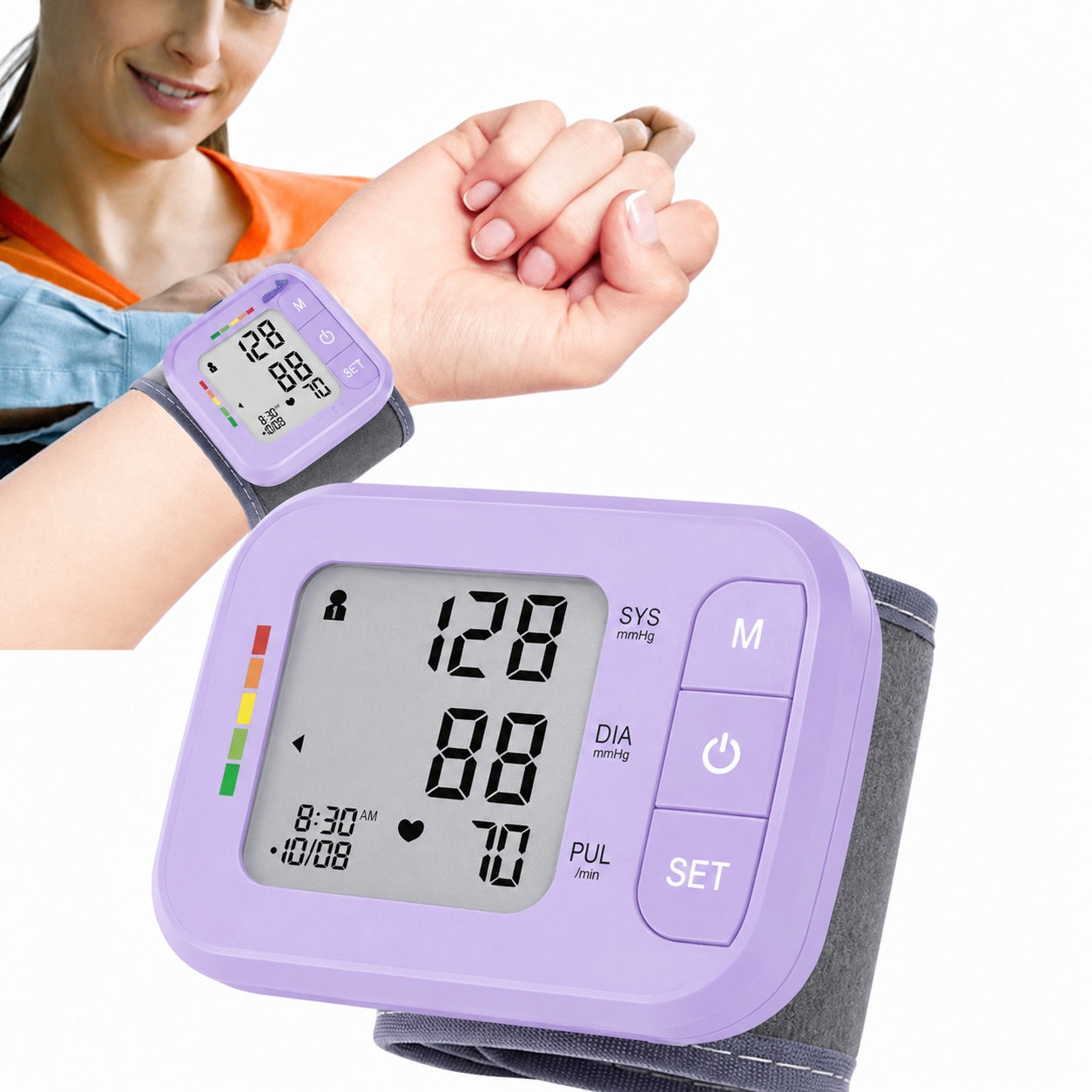 Wrist blood pressure monitor DBP-2261 automatic heart rate monitor large LCD screen