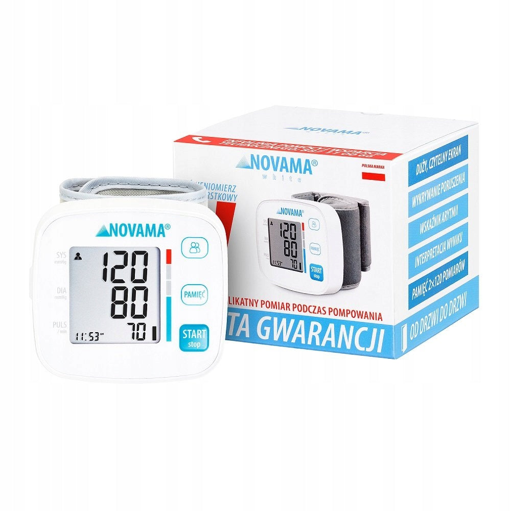 Wrist blood pressure monitor NOVAMA WHITE V