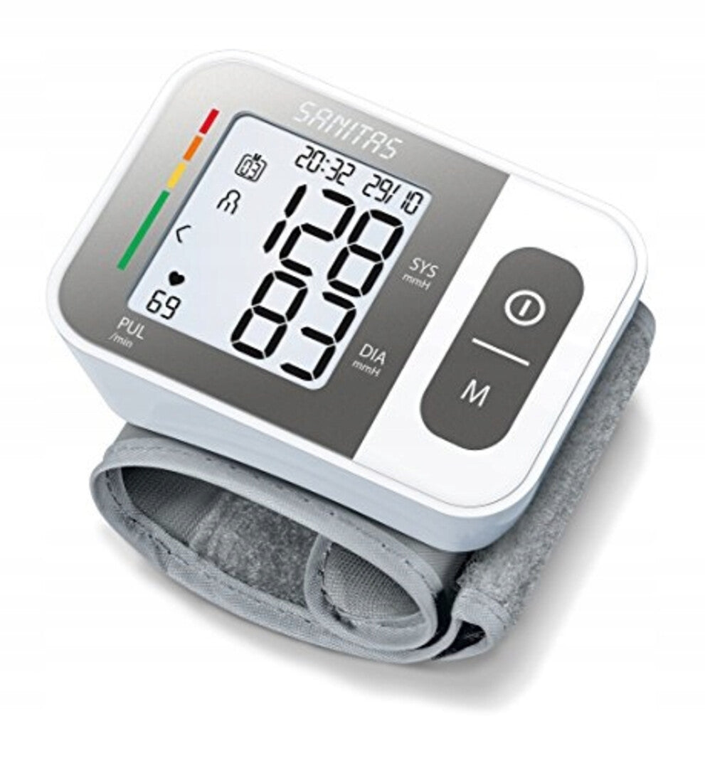 Wrist blood pressure monitor automatic electronic LCD Sanitas SBC 15 Medical device no