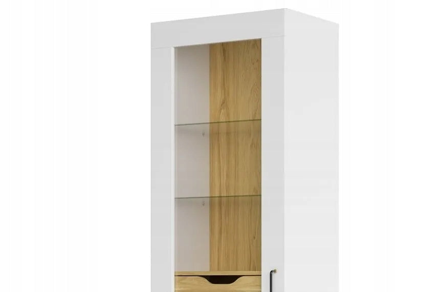 Vitrine Barris 10, weiß/braun 