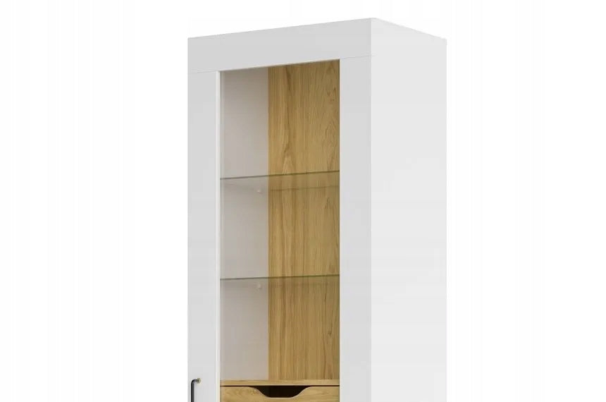 Vitrine Barris 11, weiß/braun 