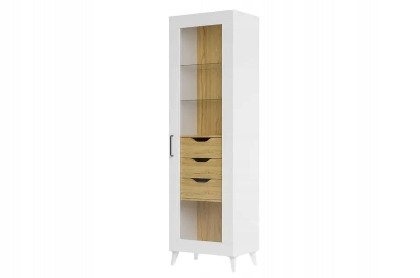 Vitrine Barris 11, weiß/braun 