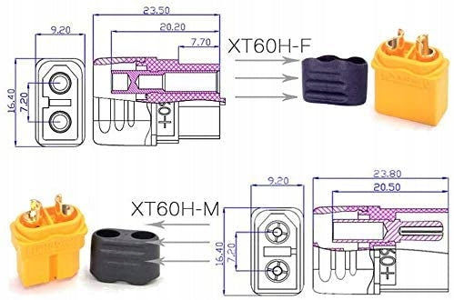 Hochwertige Xt60H-Stecker-Stecker mit Schutzhülle, Modell RC Lipo-Akku-Stecker, 5 Paar 