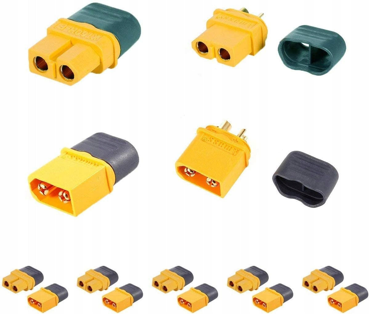 Hochwertige Xt60H-Stecker-Stecker mit Schutzhülle, Modell RC Lipo-Akku-Stecker, 5 Paar 