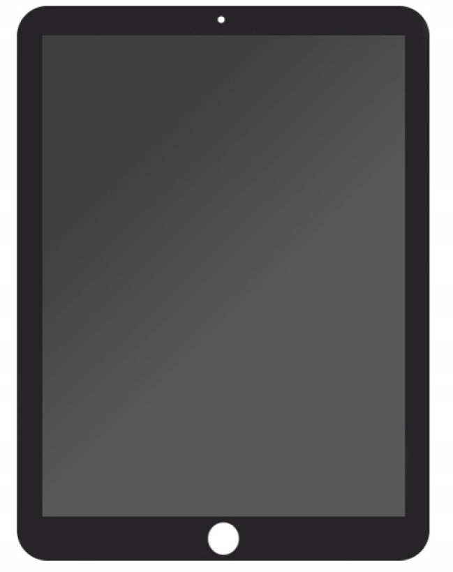 Ersatzteil für die schwarze Bildschirmeinheit des iPad Air 2 (2014). 
