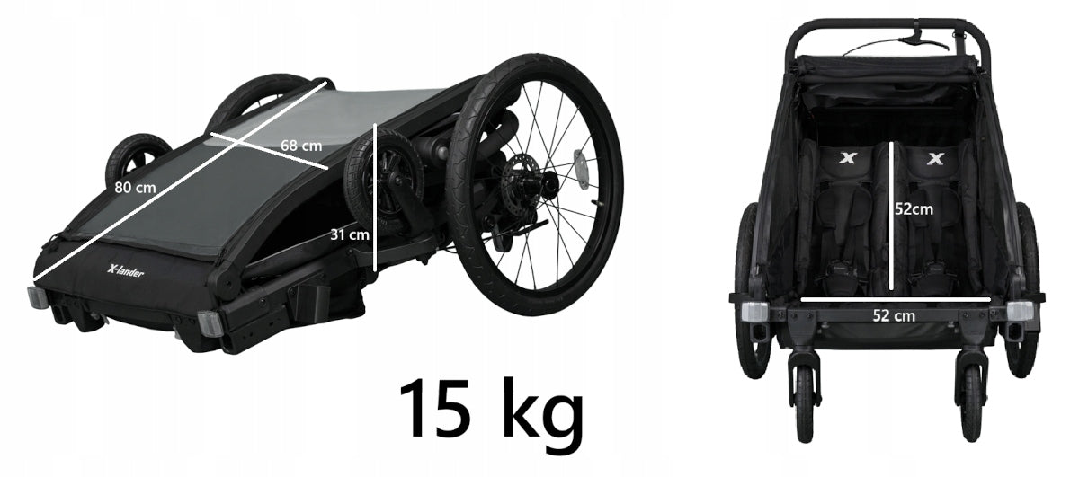 X-Lander Booster 2 PRO double multi-functional 3in1 bicycle trailer Brand X-lander