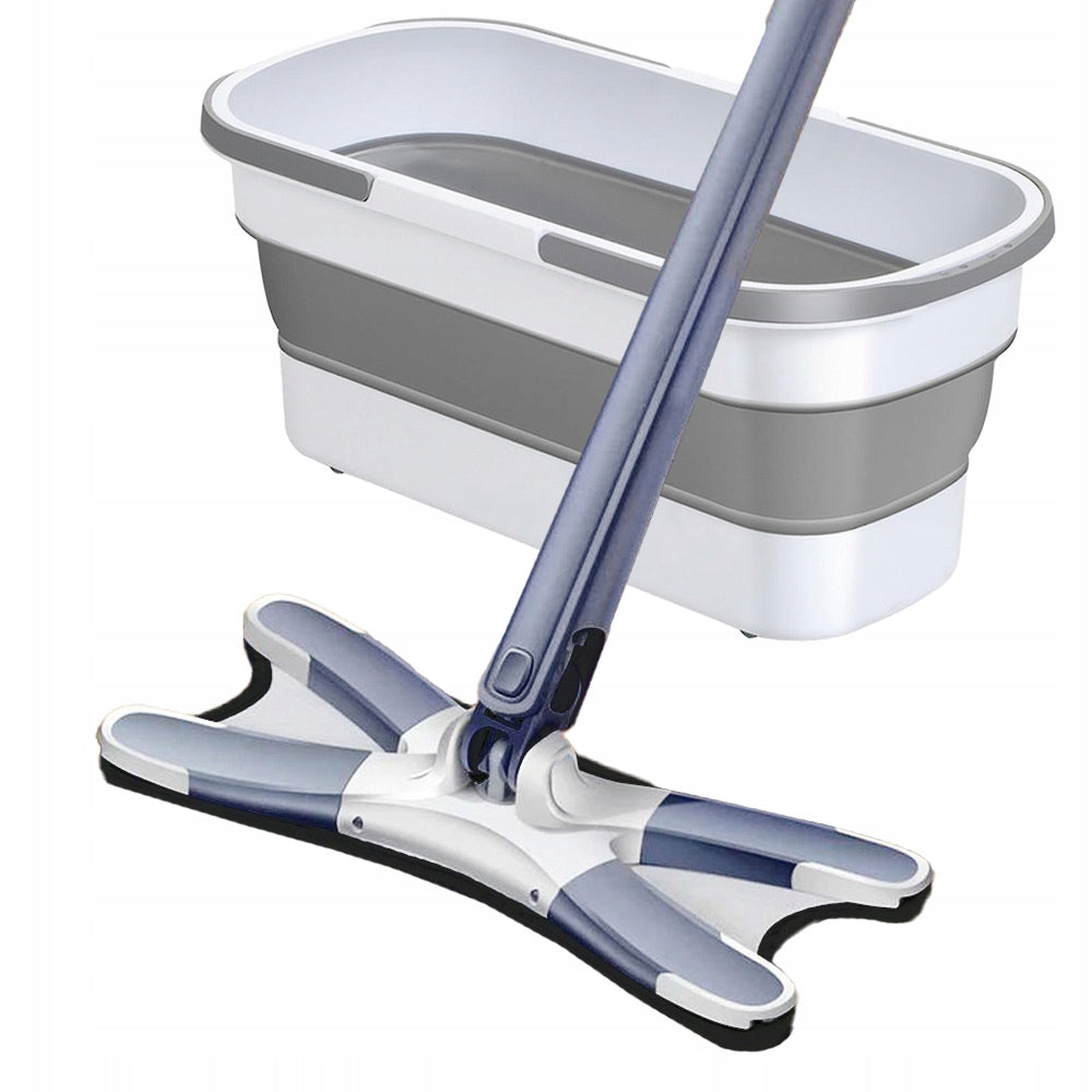 X-Mop Rotary Flat Mop with Squeezer Complete Set Bucket Overlay