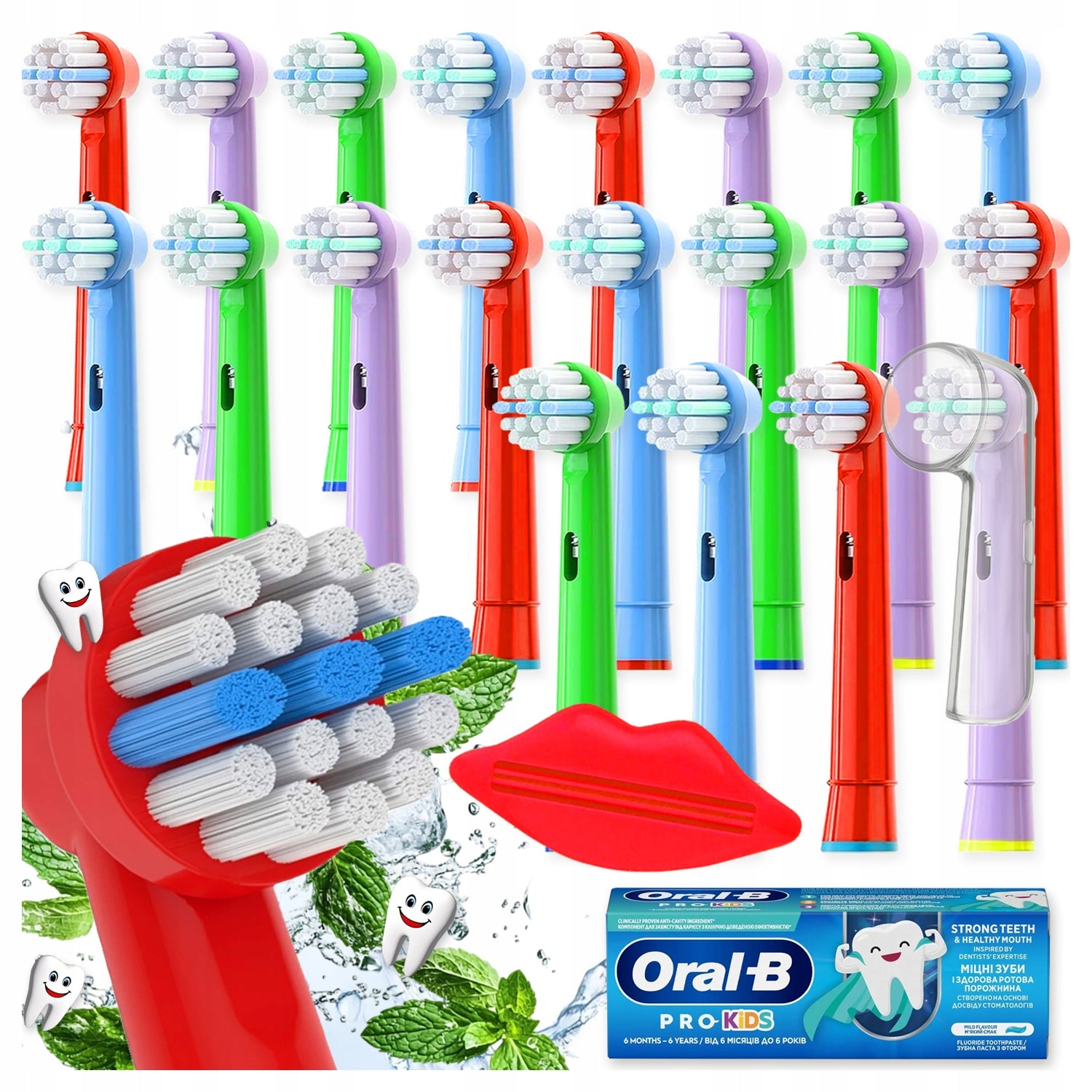 X20 CHILDREN'S TIPS FOR ELECTRIC TOOTHBRUSH ORAL-B 20 PCS. + FREEBIE