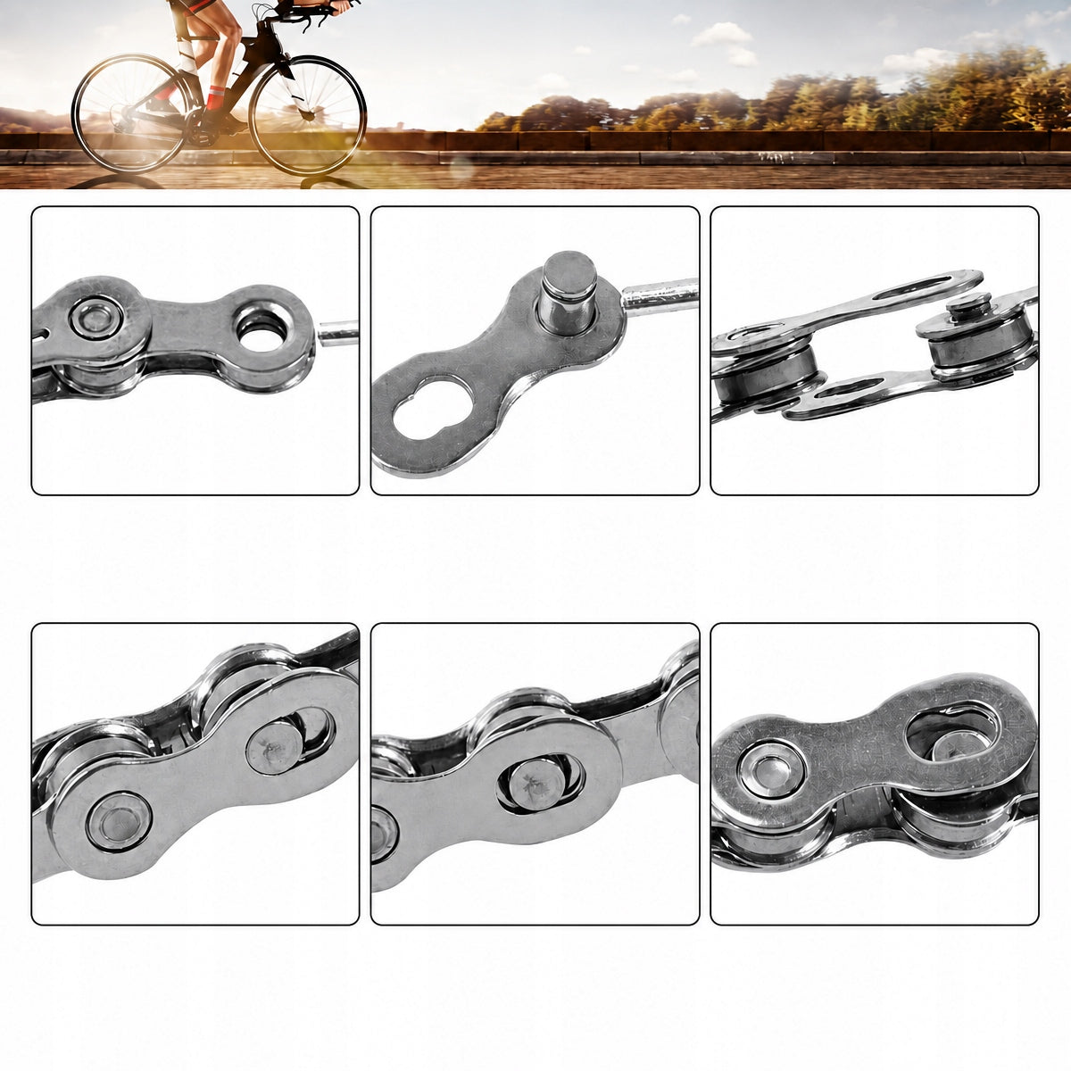 X9 BICYCLE CHAIN 9 ROW 116 LINKS CLIP BOX Number of rear cassette sprockets / external link width 9/ (6,6 - 6,8 mm)